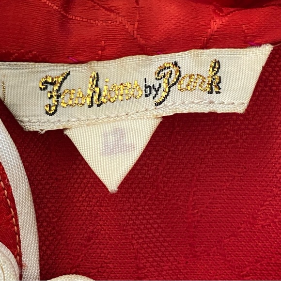 VINTAGE Cheongsam Qipao Mandarin Red Silky Dress - Picture 15 of 15